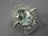 WIDE 2.81CT DIAMOND & AAA GREEN AMETHYST 14KT WHITE GOLD OVAL & ROUND HALO RING