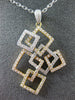 ESTATE LARGE 1.1CT DIAMOND 18K TRI COLOR GOLD MULTI SQUARE LOVE KNOT FUN PENDANT