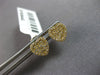 ESTATE .16CT DIAMOND 14KT YELLOW GOLD 3D PAVE HEART SHAPE CLASSIC STUD EARRINGS