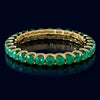 1.43CT AAA EMERALD 14KT YELLOW GOLD CLASSIC SHARED PRONG ETERNITY FUN LOVE RING