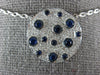 LARGE .94CT DIAMOND & AAA SAPPHIRE 18KT WHITE GOLD CIRCULAR PAVE ETOILE PENDANT