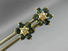 .59CT DIAMOND & AAA SAPPHIRE 14KT YELLOW GOLD 3D FLOWER STUD EARRINGS #MILANO023