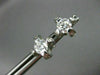 ESTATE 1.10CT DIAMOND 18KT WHITE GOLD SOLITAIRE FLOATING FLOWER EARRINGS #2409