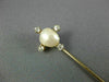 ANTIQUE .25CT OLD MINE DIAMOND AAA PEARL 14K YELLOW GOLD FLOWER LAPEL PIN #26533