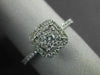 ESTATE .43CT DIAMOND 18KT WHITE GOLD 3D ROUND CLUSTER SQUARE HALO FUN RING