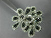 ESTATE LARGE 2.26CT WHITE & BLACK DIAMOND 14KT WHITE GOLD MULTI FLOWER FUN RING