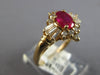 1.05CT DIAMOND & AAA RUBY 14K YELLOW GOLD OVAL ROUND & BAGUETTE FLOWER LOVE RING