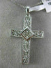 ESTATE LARGE .45CT DIAMOND 18KT WHITE GOLD CLASSIC FILIGREE CROSS PENDANT #6916