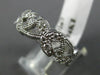 ESTATE .55CT DIAMOND 14K WHITE GOLD 3D FLOWER FILIGREE ETERNITY ANNIVERSARY RING