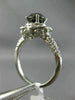 ESTATE 2.62CT WHITE & BLACK DIAMOND 14KT WHITE GOLD 3D FLOWER ENGAGEMENT RING