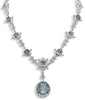 EXTRA LARGE 52.67CT DIAMOND & AQUAMARINE 18KT WHITE GOLD OVAL & ROUND NECKLACE