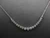 LARGE & LONG 1.15CT DIAMOND 14KT WHITE GOLD 3D GRADUATING V SHAPE BAR NECKLACE