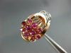 ANTIQUE WIDE .70CT OLD MINE DIAMOND & AAA RUBY 14KT WHITE & ROSE GOLD RING #757