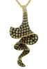 1.73CT WHITE & MOCHA DIAMOND 14KT YELLOW GOLD MULTI COLOR SWIRL ZIG ZAG PENDANT