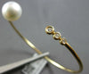 .09CT DIAMOND & AAA SOUTH SEA PEARL 14KT YELLOW GOLD 3D FLEXIBLE BANGLE BRACELET