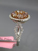 ESTATE LARGE 1.69CT MULTI COLOR DIAMOND 18KT WHITE ROSE GOLD FILIGREE ROUND RING