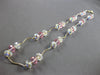 LARGE AAA WHITE & PINK QUARTZ 14K YELLOW GOLD 3D BY THE YARD FUN NECKLACE #27932
