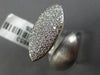 ESTATE LARGE .90CT DIAMOND 14KT WHITE GOLD MARQUISE PAVE CRISS CROSS MATTE RING