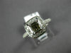 .63CT DIAMOND 14KT WHITE GOLD 3D SQUARE HALO SEMI MOUNT ENGAGEMENT RING #22374