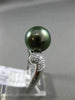 ESTATE .26CT DIAMOND 14KT WHITE GOLD 3D AAA TAHITIAN PEARL PAVE SOLITAIRE RING