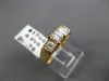 ANTIQUE .76CT ASSCHER CUT DIAMOND 14KT YELLOW GOLD PAST PRESENT FUTURE RING #112