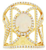 LARGE 2.75CT DIAMOND & AAA OPAL 14KT YELLOW GOLD 3D OVAL & ROUND FILIGREE RING