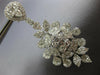 LARGE 11.24CT DIAMOND 18KT WHITE GOLD FLOWER TEAR DROP COCKTAIL HANGING EARRINGS