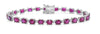 11.0CT DIAMOND & AAA RUBY 18KT WHITE GOLD CLASSIC OVAL & ROUND TENNIS BRACELET
