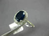 ESTATE 1.90CT DIAMOND & AAA OVAL SAPPHIRE 14K WHITE GOLD 3D HALO ENGAGEMENT RING