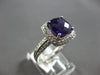 ESTATE 2.37CT DIAMOND & AAA AMETHYST 14K WHITE GOLD 3D CUSHION & ROUND HALO RING