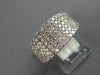 WIDE 1.28CT DIAMOND 14K WHITE GOLD 3D CLASSIC MULTI ROW WEDDING ANNIVERSARY RING
