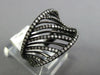 ESTATE WIDE .45CT DIAMOND 14KT BLACK GOLD 3D MULTI ROW CONCAVE SWIRL FUN RING