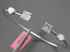 .43CT DIAMOND & AAA MOONSTONE 18KT WHITE GOLD 3D SQUARE FLEXIBLE BANGLE BRACELET