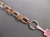 ESTATE LONG .96CT DIAMOND 14KT WHITE & ROSE GOLD OVAL LINK TOGGLE LOVE BRACELET