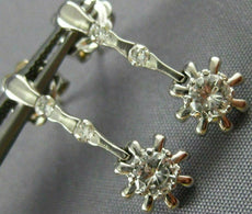 ESTATE .52CT DIAMOND 14K WHITE GOLD 3D DANGLE STUD STAR HANGING EARRINGS #15423