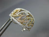 ESTATE LARGE 1.71CT DIAMOND 18K TRI COLOR GOLD 3D LEAF FILIGREE CLIP ON EARRINGS