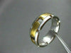 ESTATE WIDE 14KT W&Y GOLD SOLID BRICK DESIGN MEN'S WEDDING RING HANDSOME #1006
