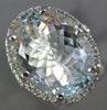 ESTATE LARGE 8.15CT DIAMOND & AAA AQUAMARINE 14K WHITE GOLD OVAL ENGAGEMENT RING