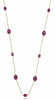 ESTATE 27.85CT AAA RUBY 14KT YELLOW GOLD 3D OVAL BY THE YARD LOVE NECKLACE