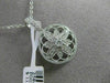 ESTATE .28CT DIAMOND 18K WHITE GOLD 3D FLOWER FILIGREE CIRCULAR FLOATING PENDANT
