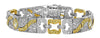 WIDE 5.47CT WHITE & FANCY YELLOW DIAMOND 18KT 2 TONE GOLD SQUARE TENNIS BRACELET
