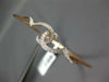 .26CT DIAMOND 14KT ROSE GOLD CLASSIC LOVE KNOT DOUBLE HEART LOVE BANGLE BRACELET