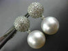 ESTATE LARGE 1.56CT DIAMOND & AAA SOUTH SEA PEARL 18K WHITE GOLD ETOILE EARRINGS