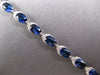 LARGE 10.73CT DIAMOND & AAA SAPPHIRE 14K WHITE GOLD OVAL & ROUND TENNIS BRACELET