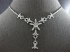LARGE 1.25CT DIAMOND 18KT WHITE GOLD 3D FLOWER SNOWFLAKE LARIAT NECKLACE #27832