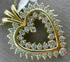 ESTATE LARGE 2.04CT DIAMOND 14KT YELLOW GOLD DOUBLE HEART LOVE FLOATING PENDANT