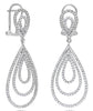 1.19CT DIAMOND 14KT WHITE GOLD CLASSIC MULTI TEAR DROP CLIP ON HANGING EARRINGS