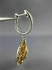 ESTATE LARGE 2.37CT WHITE & FANCY YELLOW DIAMOND 18K 2 TONE GOLD FLOWER EARRINGS