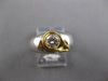 ESTATE .41CT DIAMOND 18KT 2 TONE GOLD 3D BEZEL ROUND LEAF ENGAGEMENT RING #27190