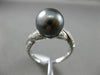 ESTATE .28CT DIAMOND 14KT WHITE GOLD 3D AAA TAHITIAN PEARL CRISS CROSS LOVE RING